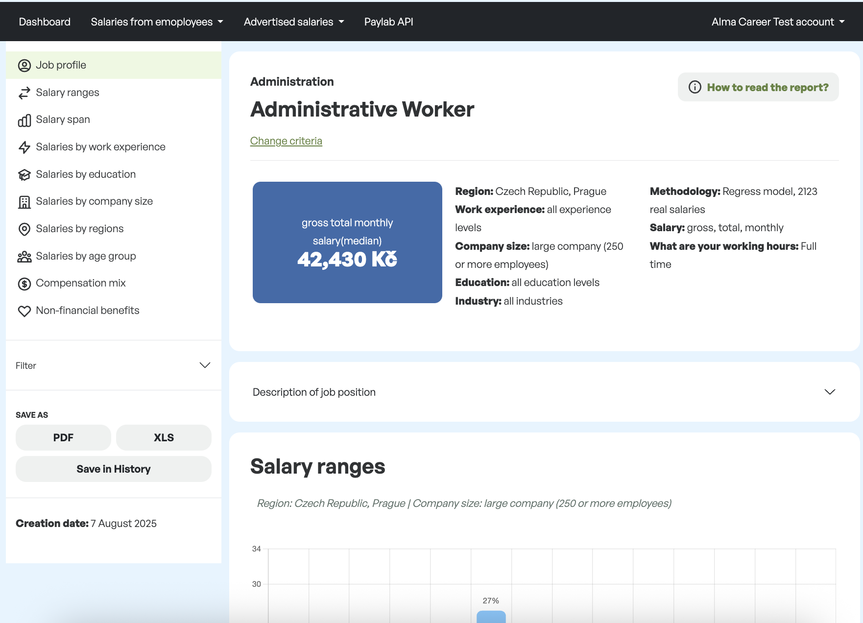 Employee salaries screenshot